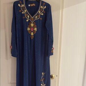 Elegant Blue Embroidered Dress